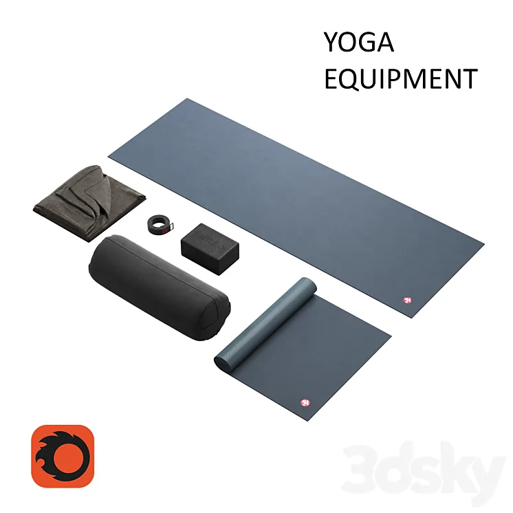 Manduka Yoga Equipment 3DS Max Model