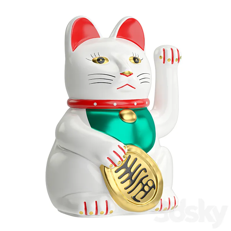 Maneki Neko Cat 3DS Max Model