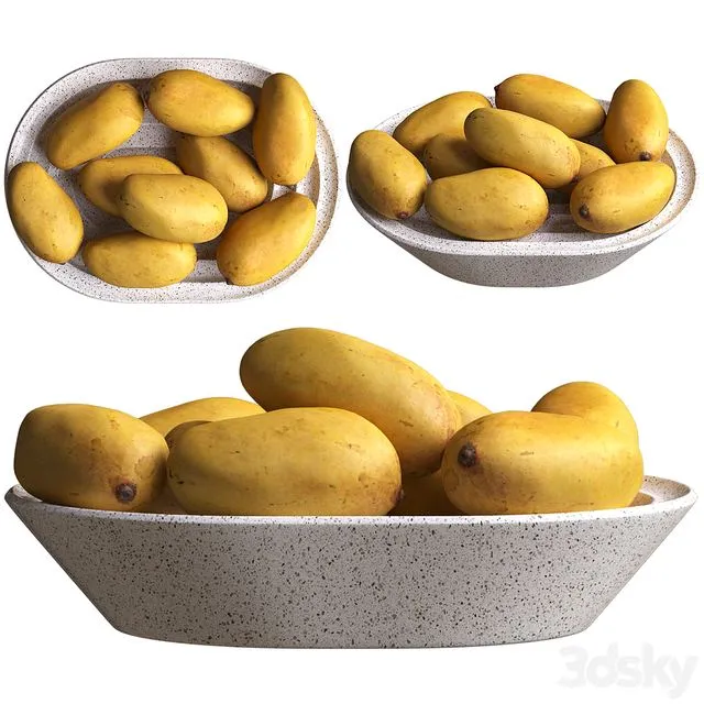 Mango in fruit bowl 02 3dsMax Model
