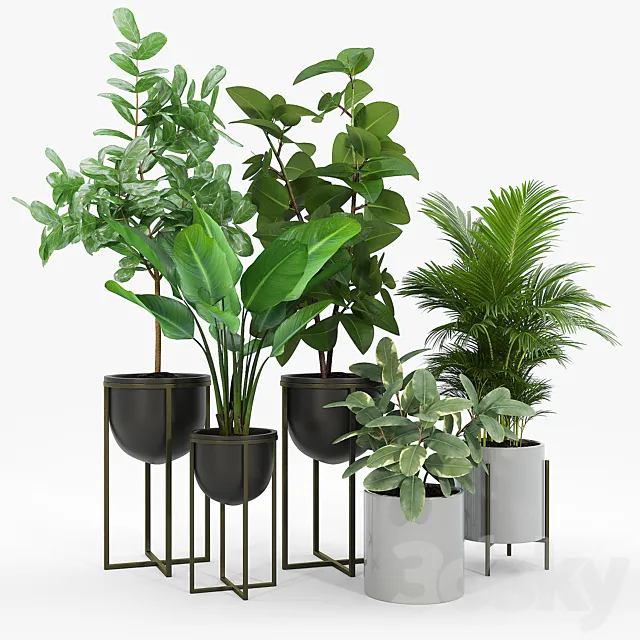 Manhart 2-Piece Iron Pot Planter Set 3ds Max