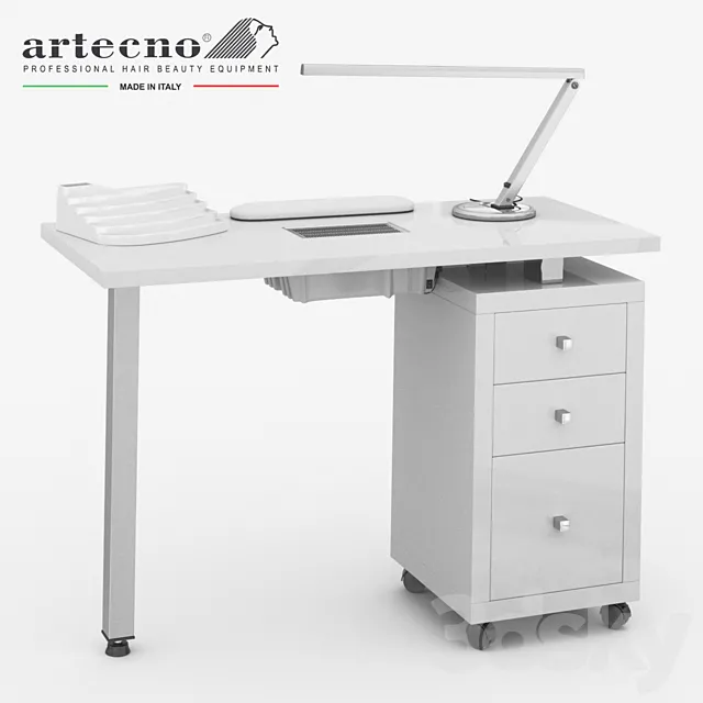 Manicure table Square Vented 305 LX Artecno 3DS Max Model