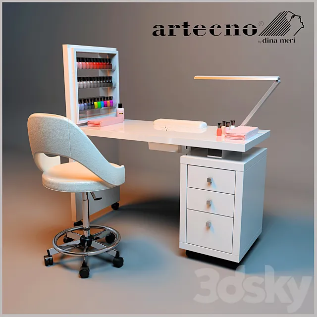 Manicure table with extractor 308LX Artecno 3DSMax File