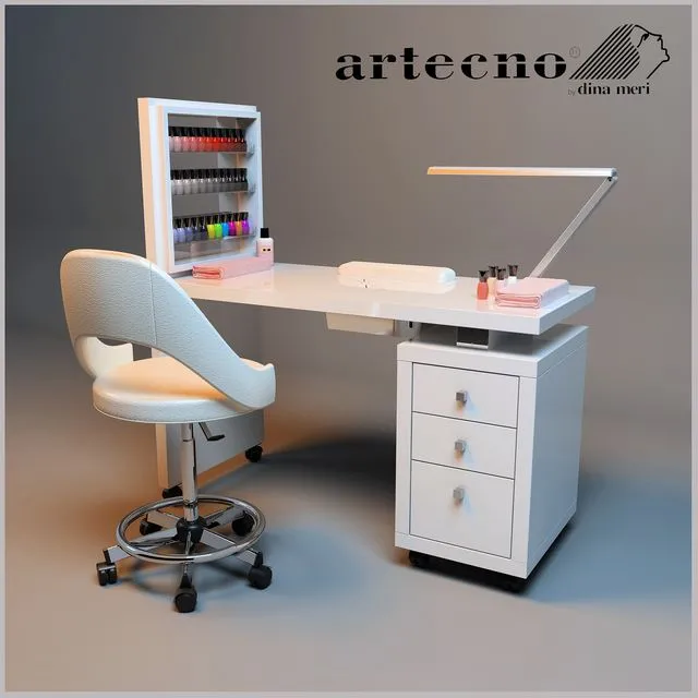 Manicure table with extractor 308LX Artecno 3dsMax Model