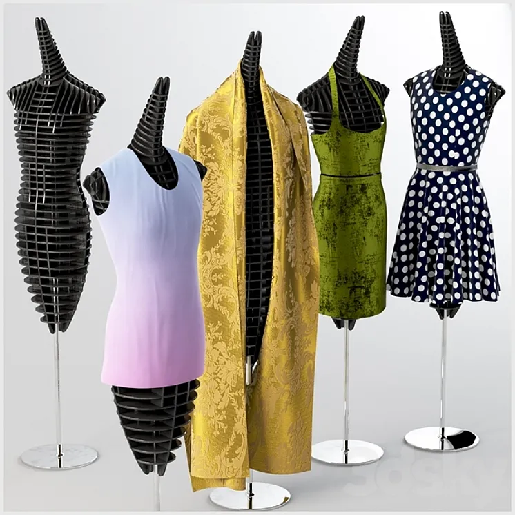 Mannequins with clothes 3DS Max