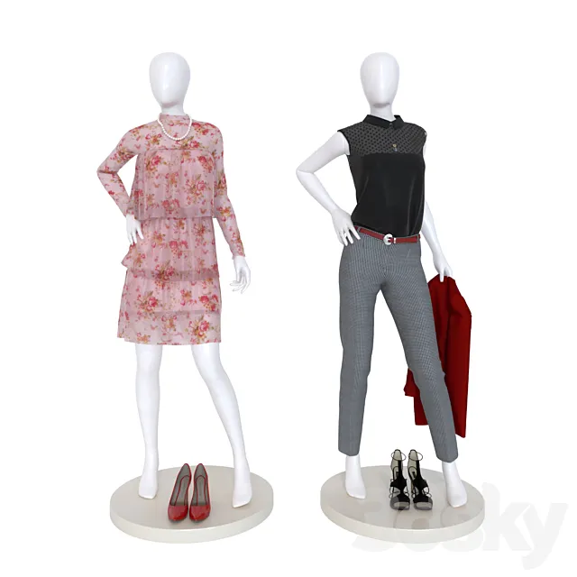 Mannequins with clothes 3DSMax File