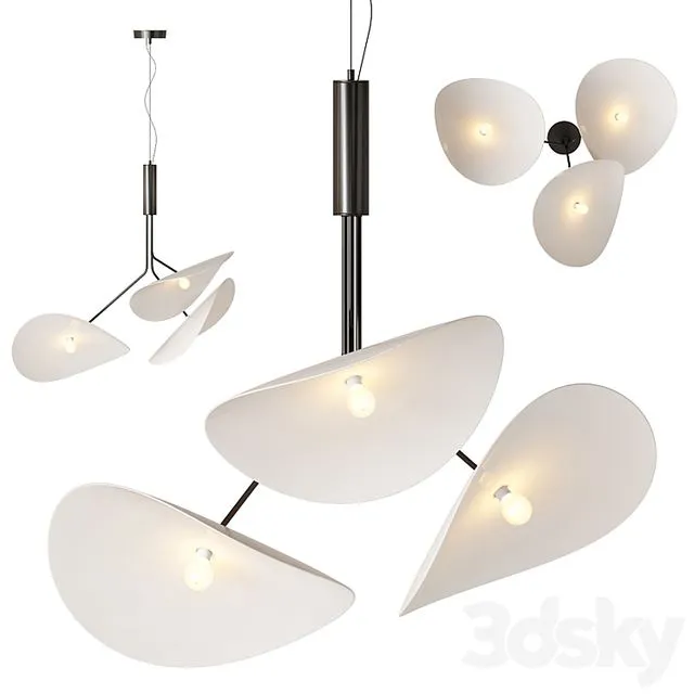 MANTA TRIPLE Pendant Light 3dsMax Model