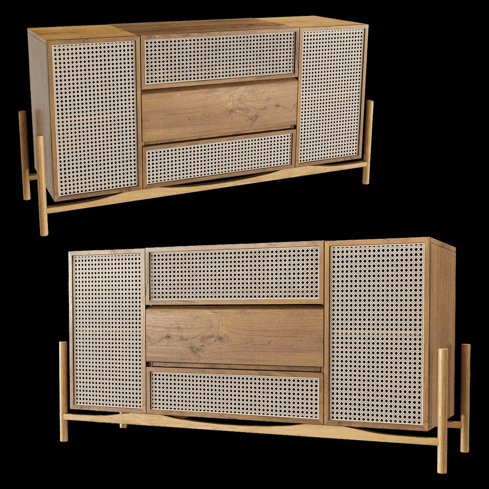 Manual mode – Music cabinet Rattan 3ds Max