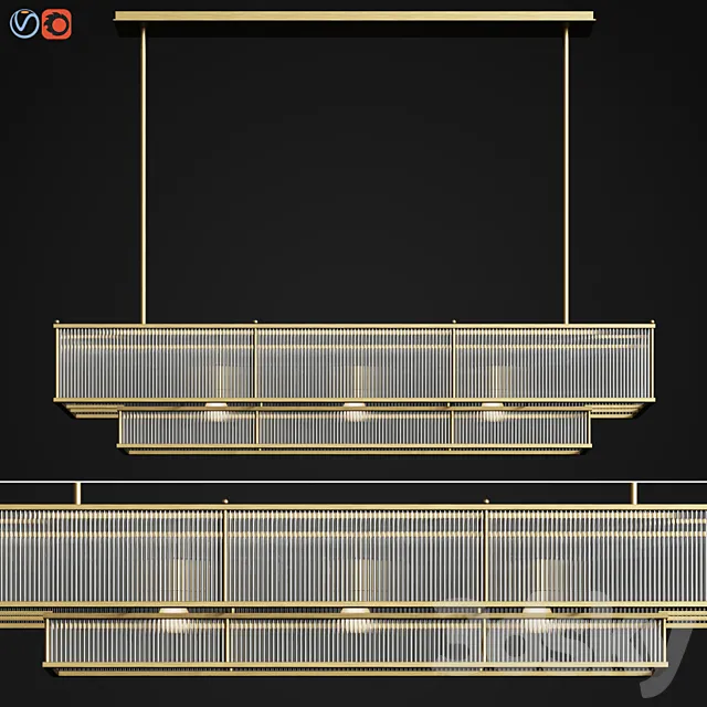 Marais Linear Chandelier 60 Restoration Hardware 3DS Max Model