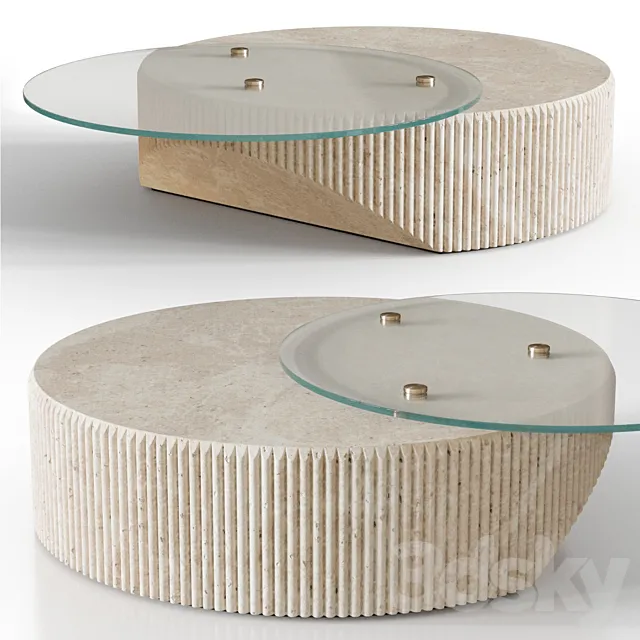 Marble and glass coffee table 3DSMax File