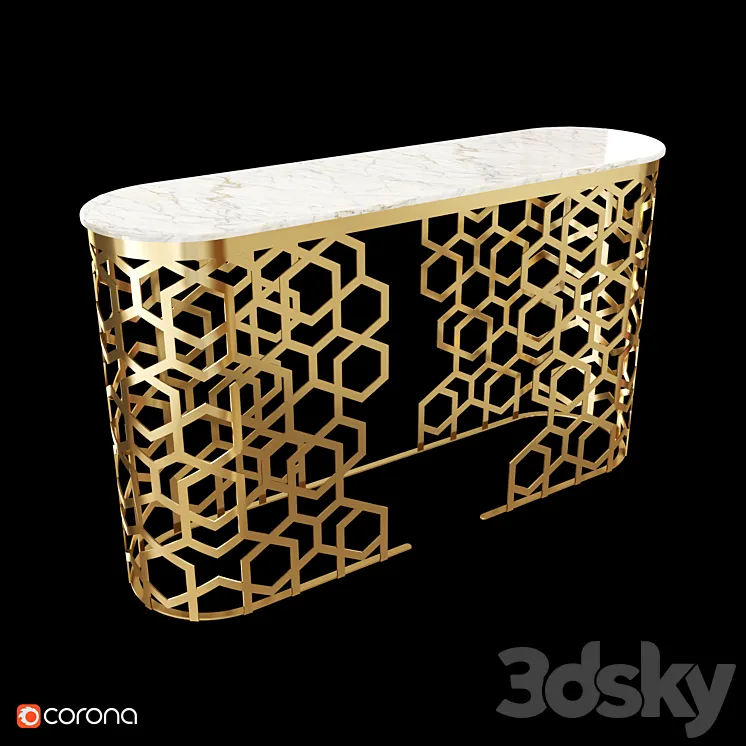 Marble console table 3DS Max