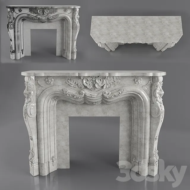 Marble fireplace 3ds Max