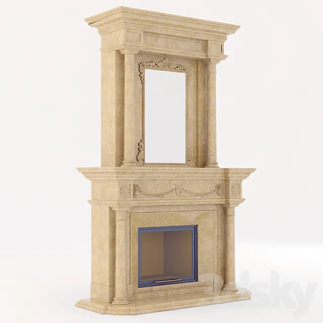 marble fireplace 3DSMax File