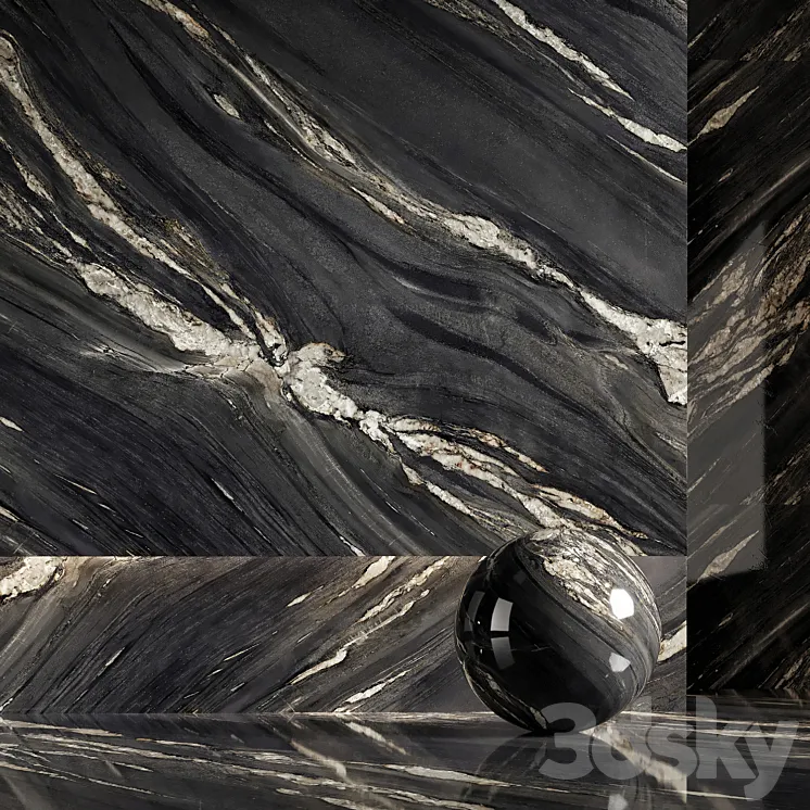 Marble Gray Black 3DS Max Model
