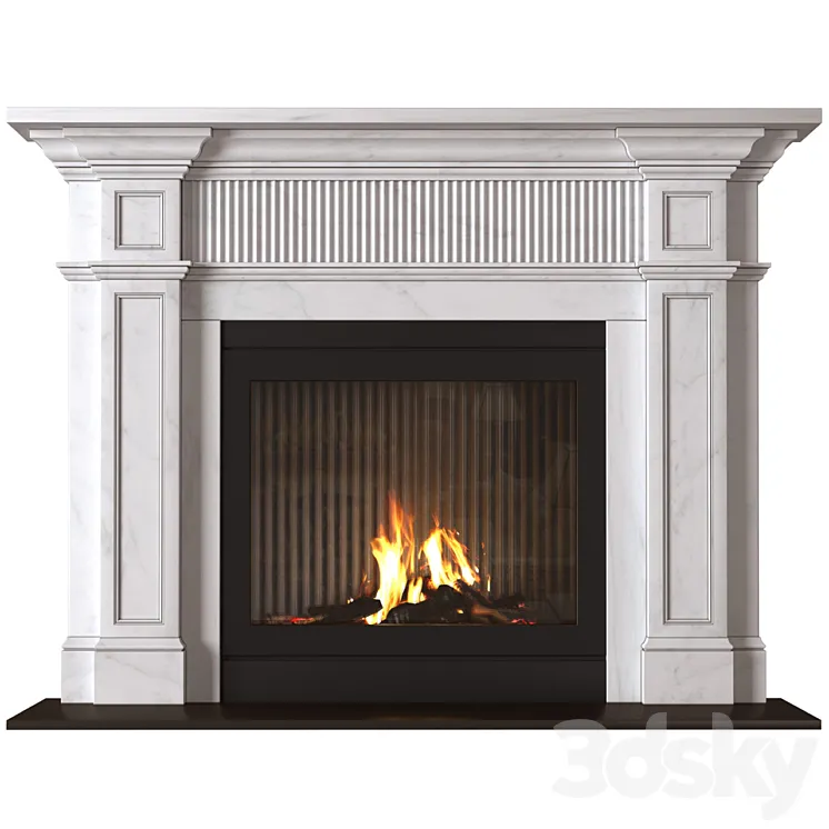Marble modern Fireplace in Art Deco style. Marble Fireplace modern ArtDeco 3DS Max Model