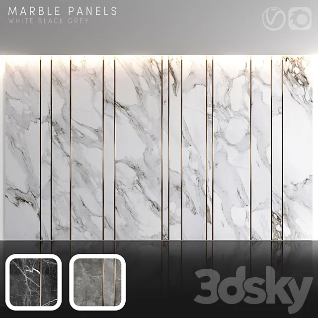 Marble panels 2 3DSMax File