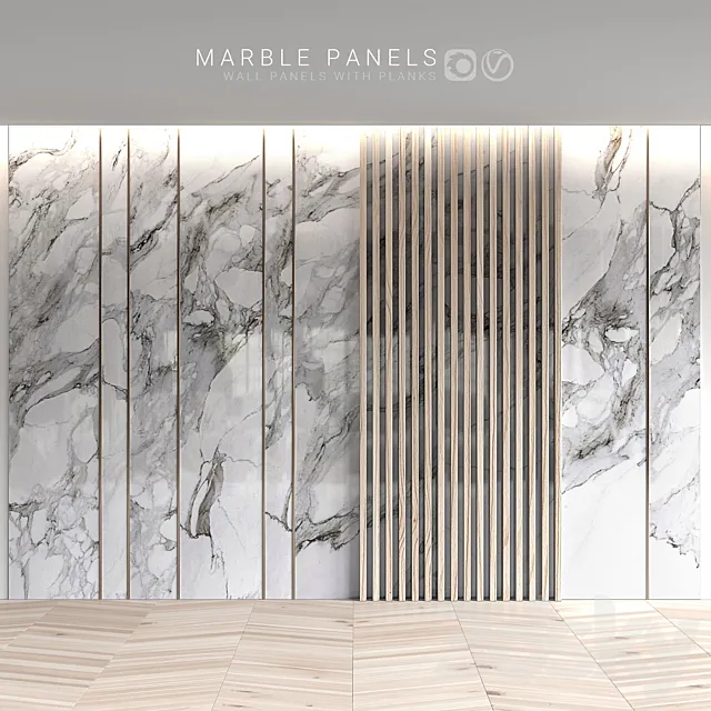 Marble panels with planks 3DSMax File