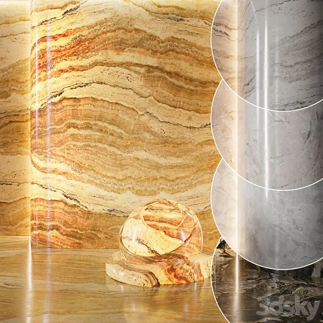 Marble set Onyx (seamless) 14 3dsMax Model