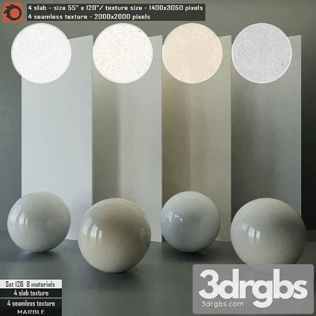 Marble slab & seamless texture set 126 3dsmax Download