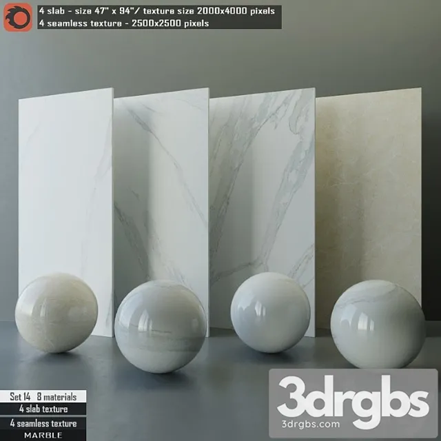 Marble slab & seamless texture set 14 3dsmax Download