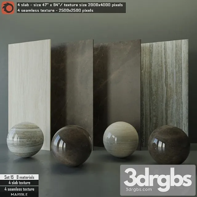 Marble slab & seamless texture set 15 3dsmax Download