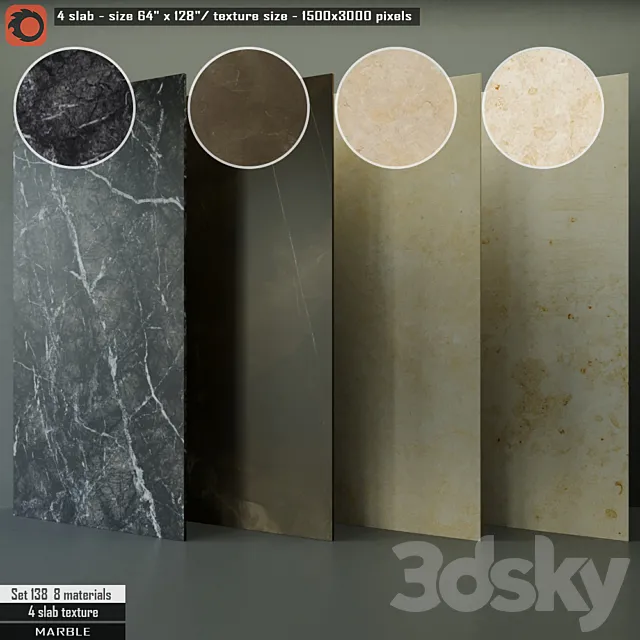 Marble Slab Set 138 3DS Max Model