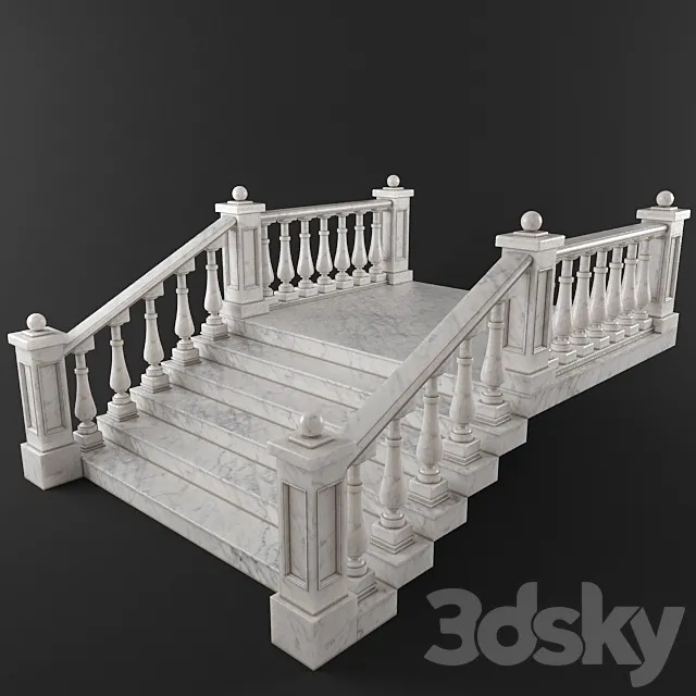 marble staircase 3DSMax File