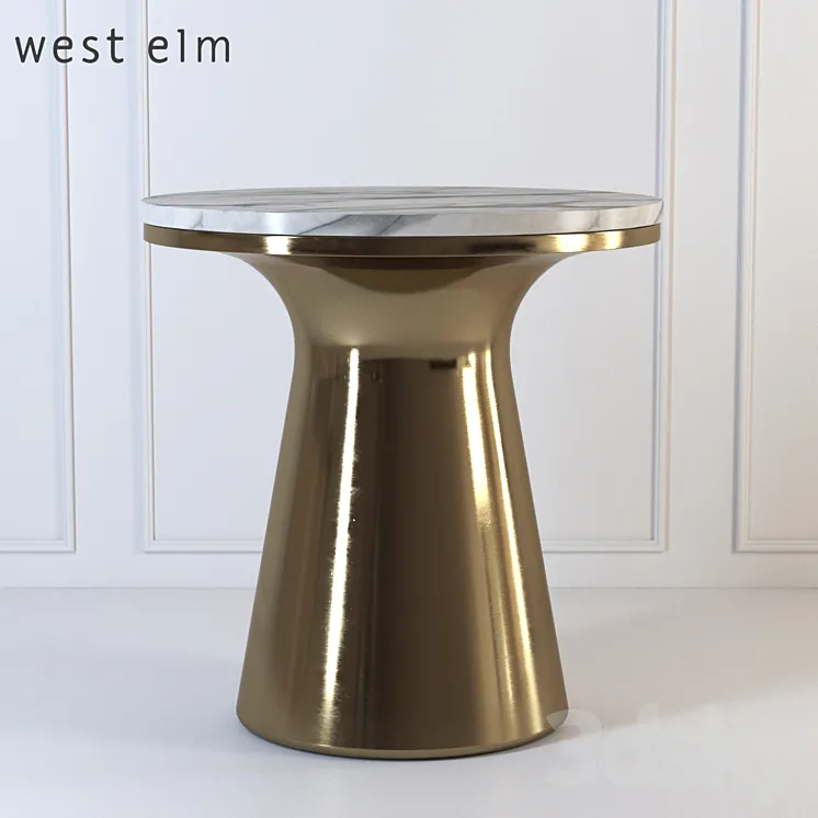 Marble Topped Pedestal Side Table 3DS Max