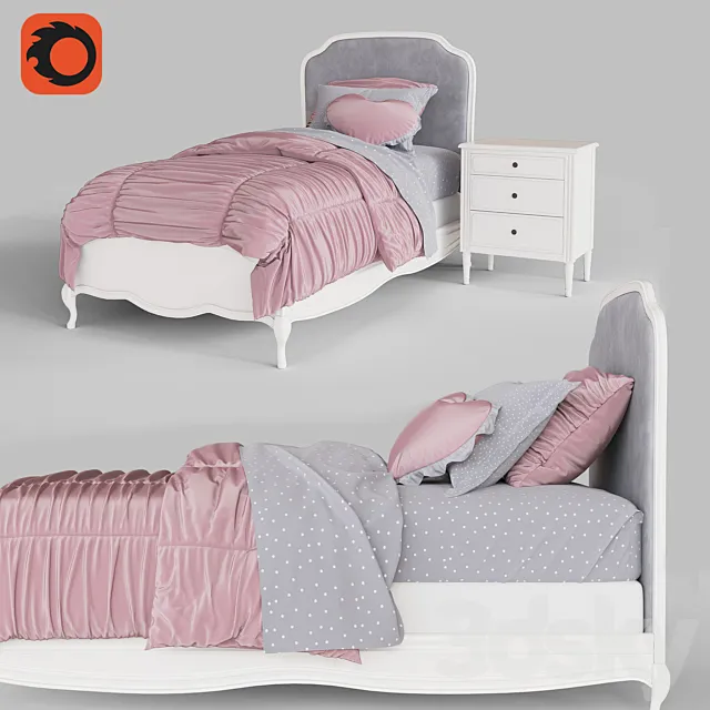 MARCELINE BED WITH LOW FOOTBOARD 3ds Max