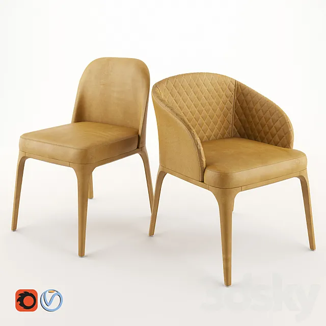 Marelli Paris chairs 3ds Max