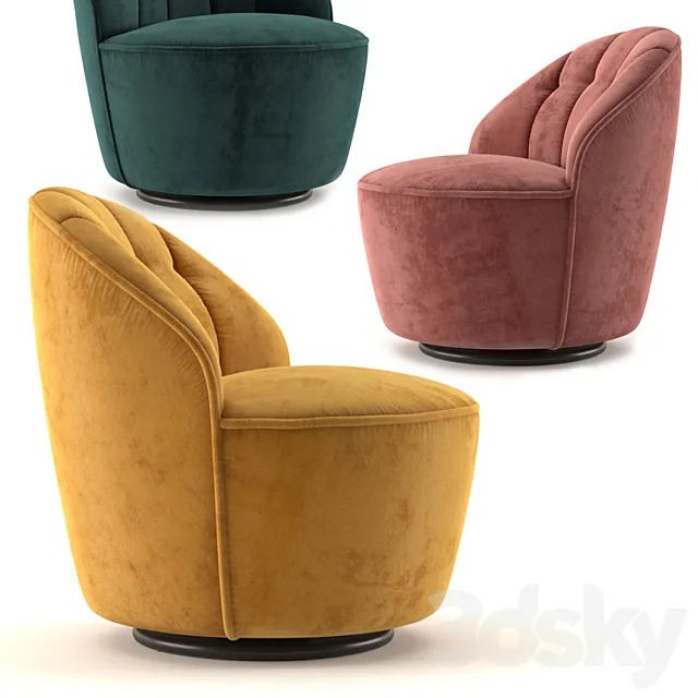 Margot Swivel Accent Chair 3DSMax File