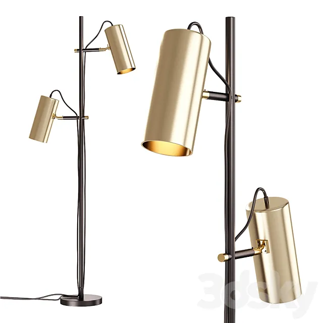 Maria Pergay Twin Stainless Steel Shade Floor Lamp 3ds Max