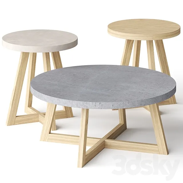 Marina Round Coffee Tables 3ds Max