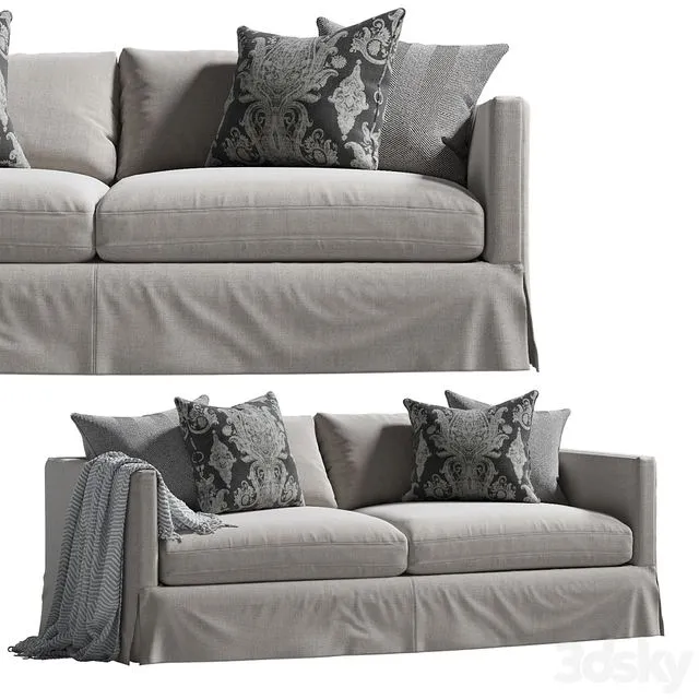Marina Slipcover Sofa Gray 3dsMax Model