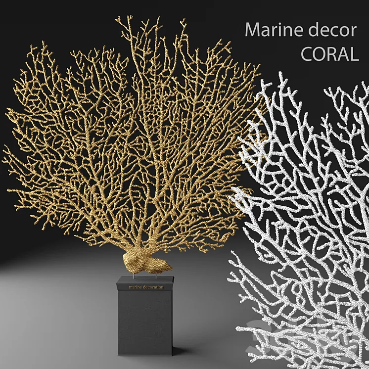 Marine decor CORAL coral luxury gold decor figurine luxury marine 3DS Max