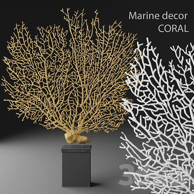 Marine decor CORAL. coral. luxury. gold. decor. figurine. luxury. marine 3DSMax File