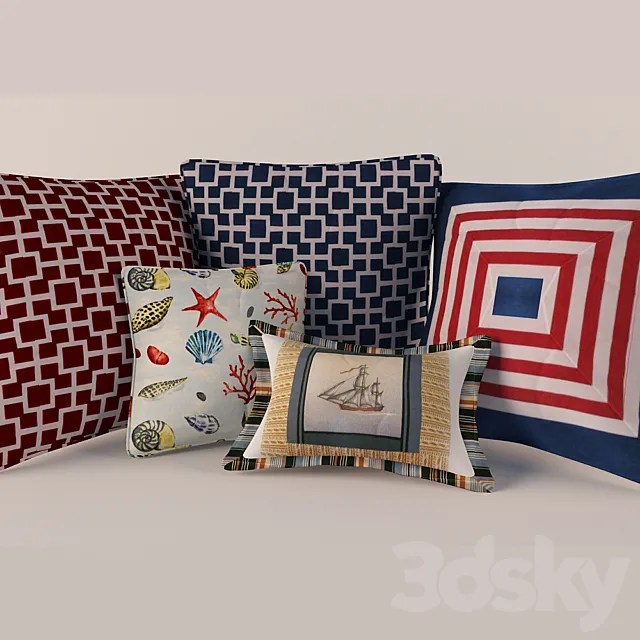 Marine-style pillows 3DS Max Model