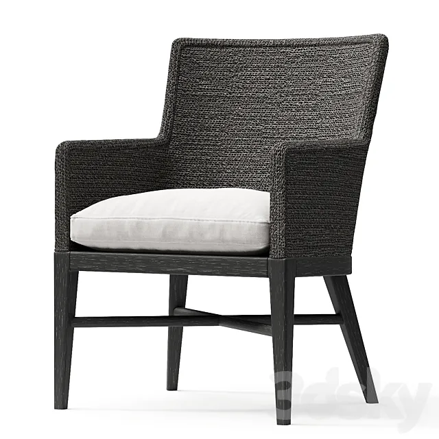 Marisol Seagrass Track Dining Armchair Black 3ds Max