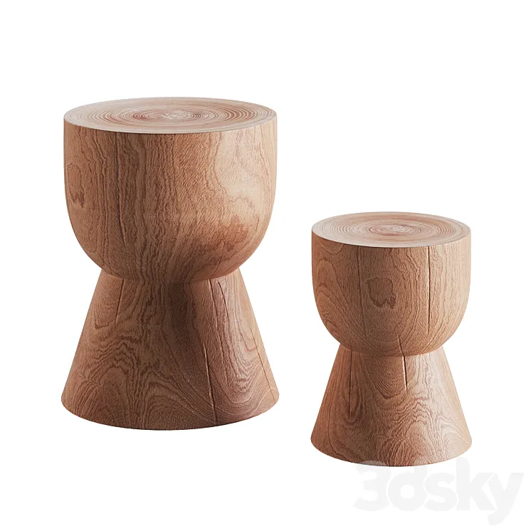 Mark Tuckey eggcup wooden stool 3DS Max