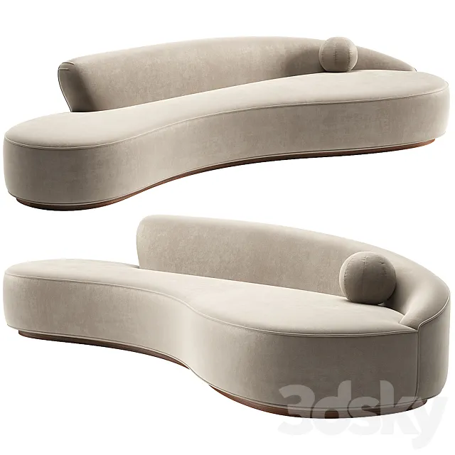 Marseille 2 Curved Sofa 3ds Max