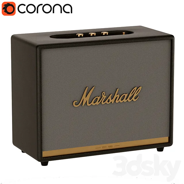 Marshall Loudspeaker Woburn II Black Leather 3DS Max Model