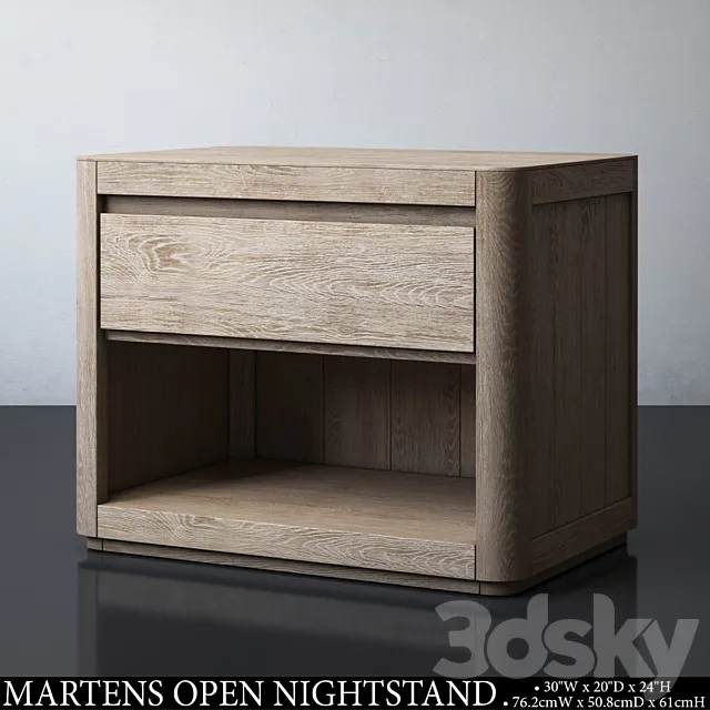 MARTENS 30in OPEN NIGHTSTAND 3DS Max Model