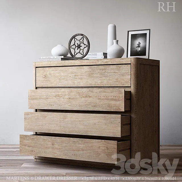 MARTENS 4-DRAWER DRESSER 3ds Max