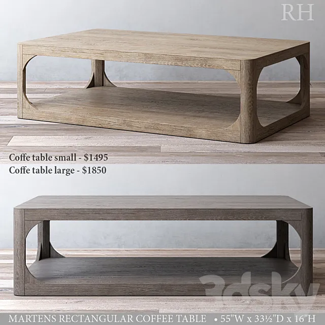 MARTENS RECTANGULAR COFFEE TABLE 3DS Max Model