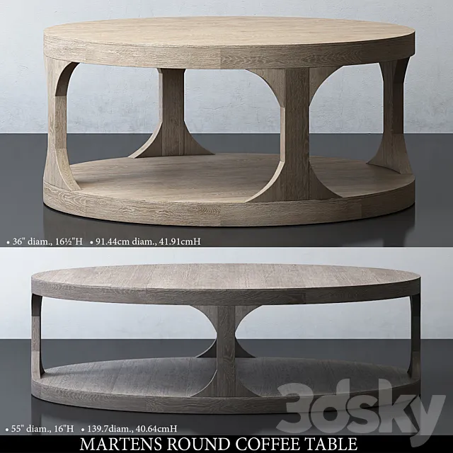 MARTENS ROUND COFFEE TABLE 3DS Max Model