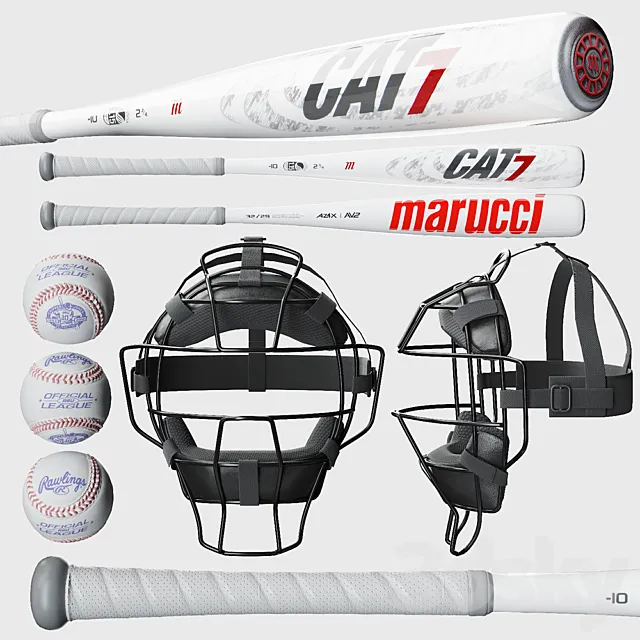 Marucci MCBC7 Cat7 BBCOR Baseball Bat 3DS Max Model