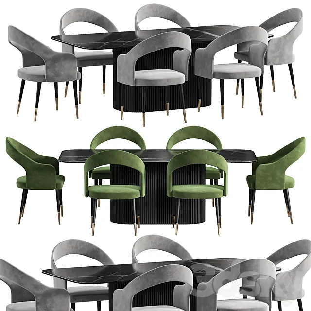 MARVANI Dining Table and chair By Cazarina 3ds Max