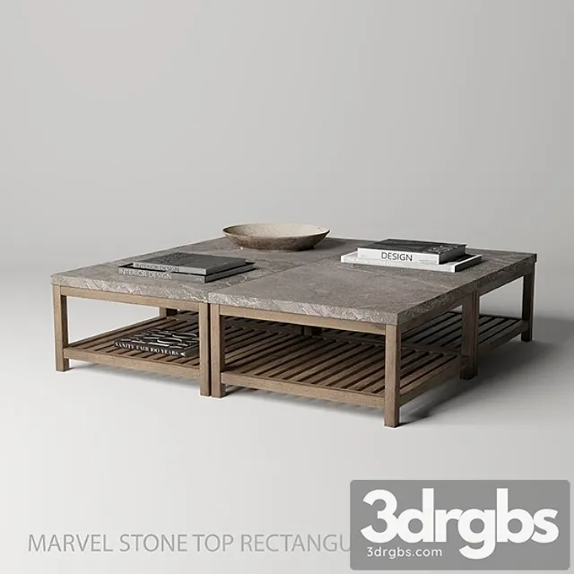 Marvel stone top rectangular coffee table 2 3dsmax Download