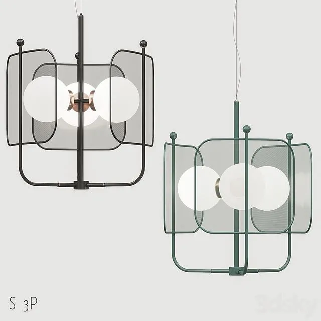 Masiero Papilio S 3 P Chandelier 3dsMax Model