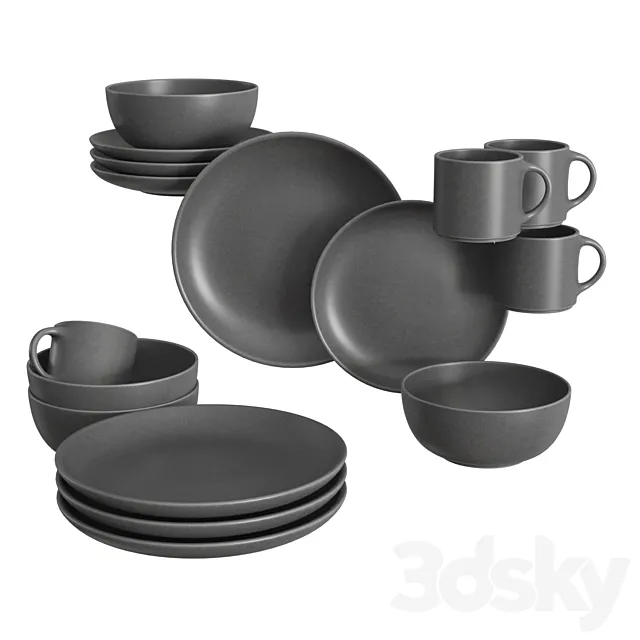 Mason 16-Piece Dinnerware Set 3dsMax Model