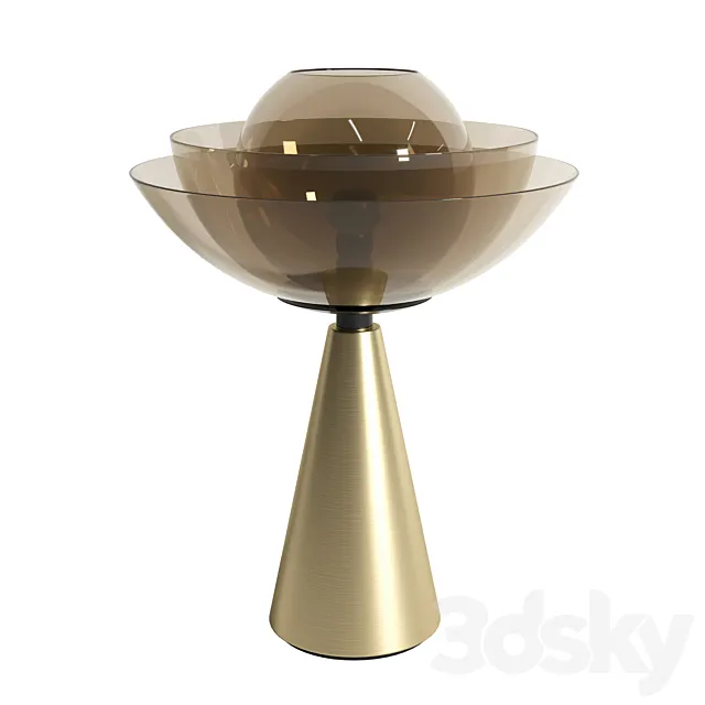 Mason Editions LOTUS matte gold table lamp 3DS Max Model